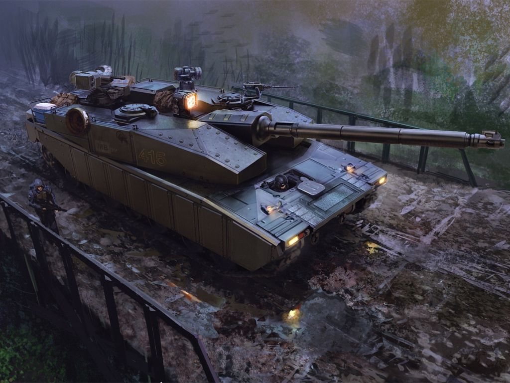 Awesome Tank on Bridge wallpaper