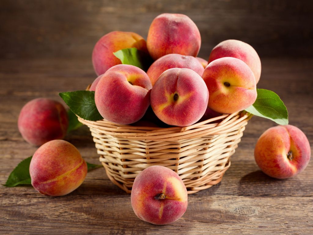 Basket of Peaches wallpaper