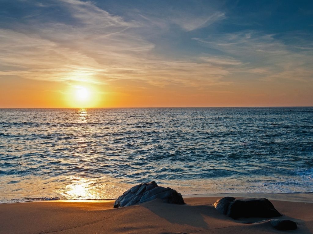 Beach Sunset Landscape View wallpaper
