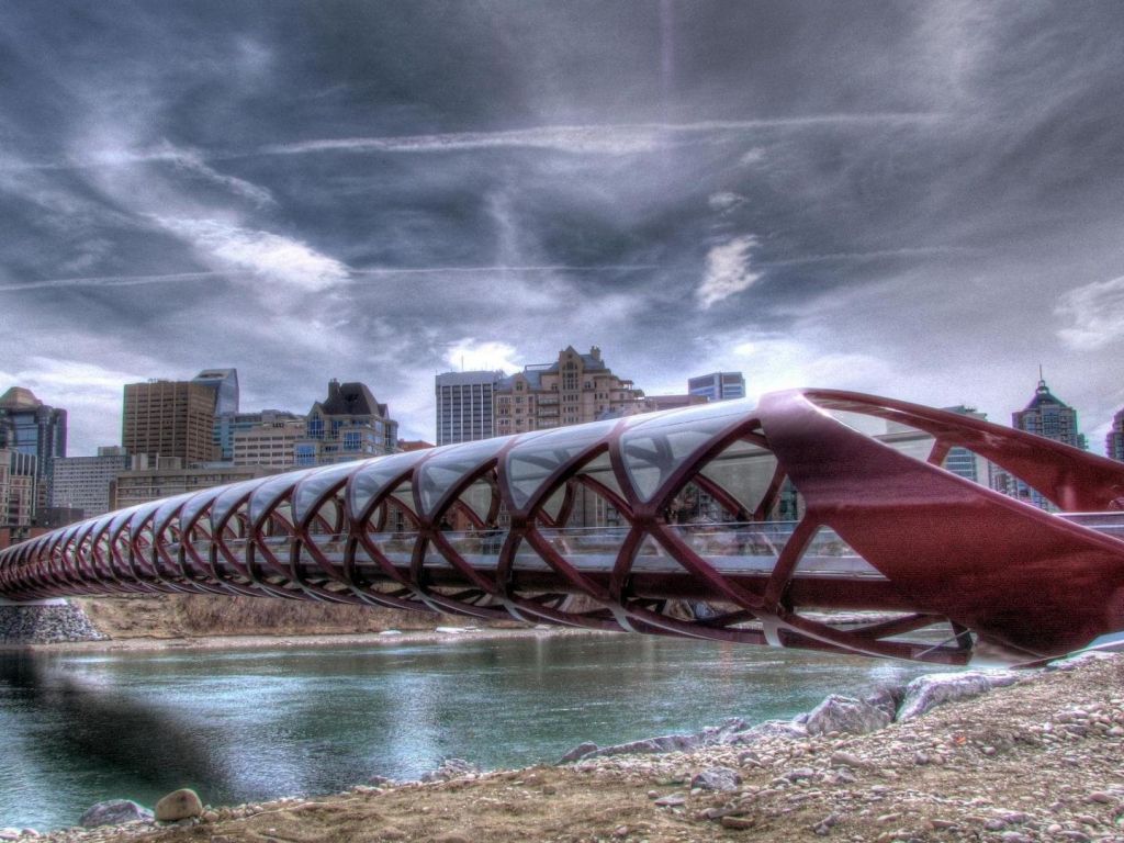 Beautiful Peace Bridge In Calgary Canada wallpaper