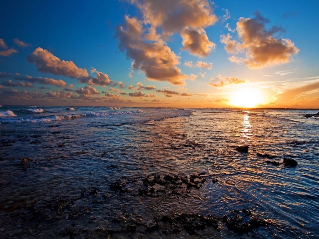Beautiful Sea Sunset Ultra HD wallpaper