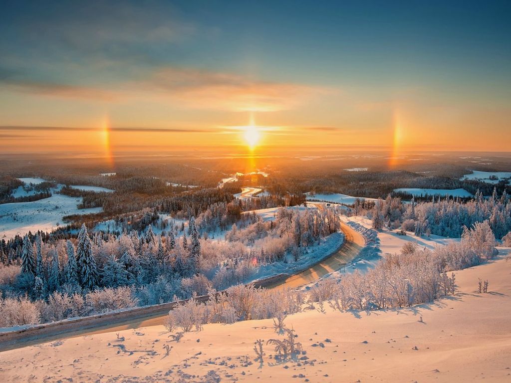 Belogorie Ural Winter Light Landscape wallpaper