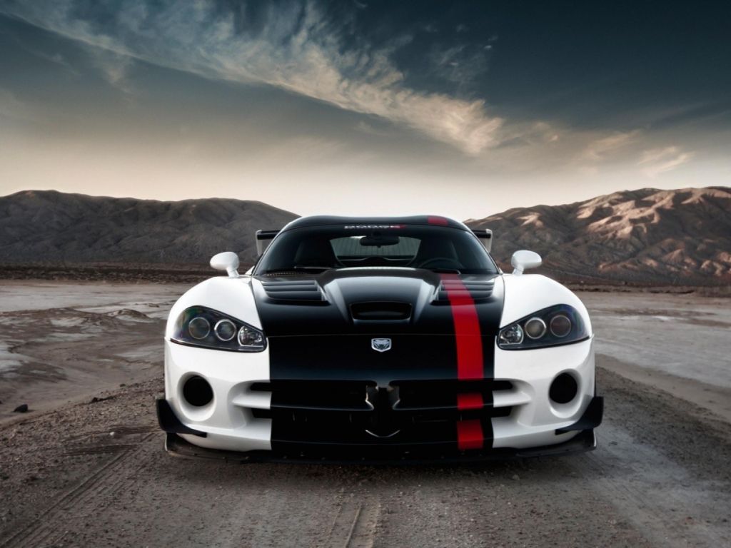 Black And White Dodge Viper Car Widescreen wallpaper