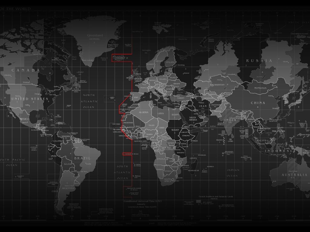 Black And White Map Of The World wallpaper