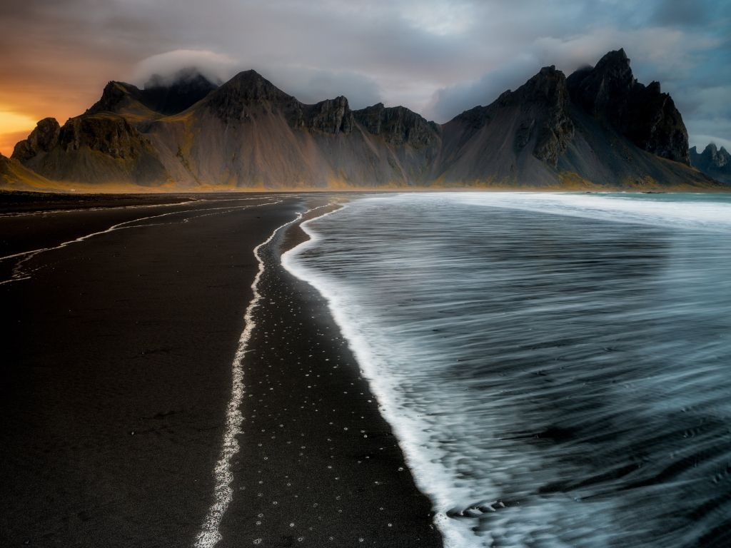 Black Sand Beach Iceland wallpaper