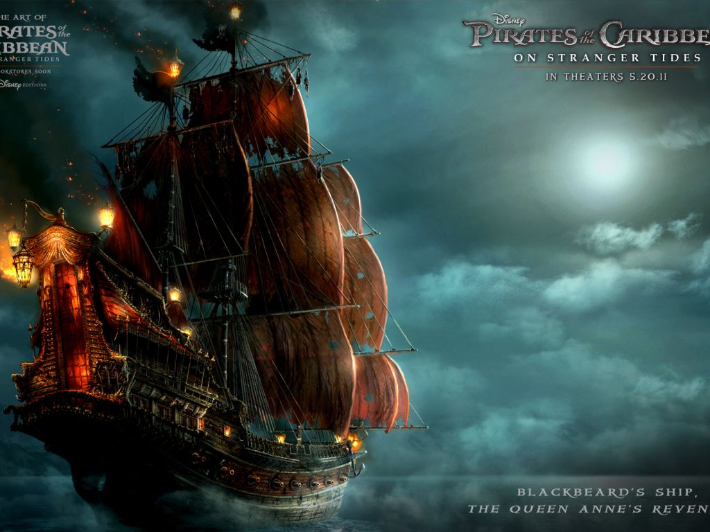 Blackbeards Ship in Pirates Of The Caribbean 4 wallpaper