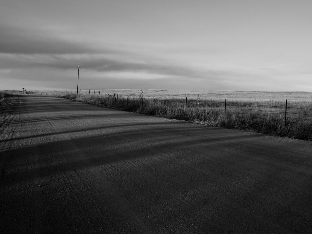 Black and white Country Roads Shadows wallpaper