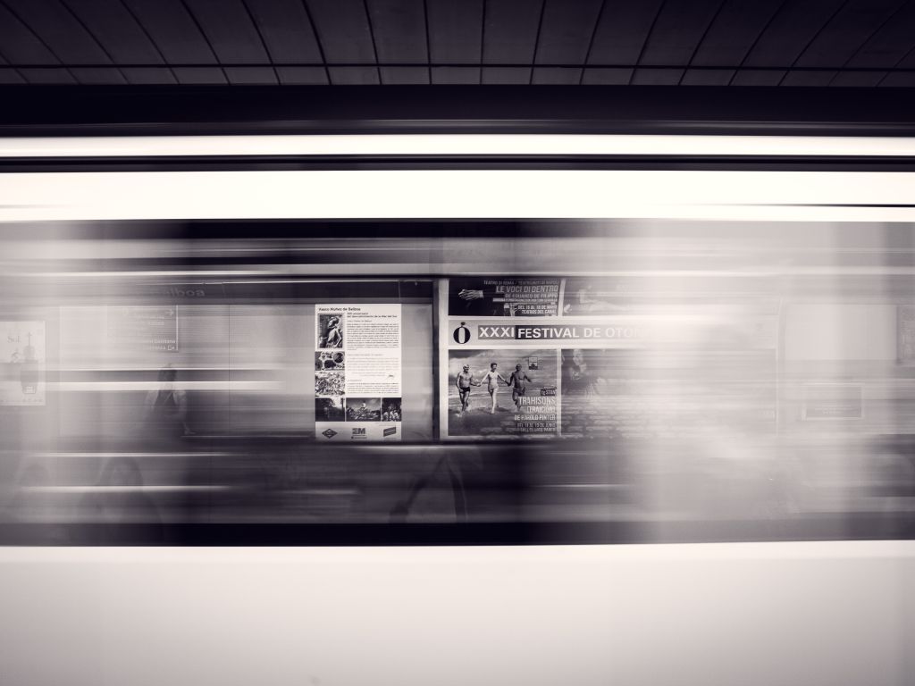Black and white Lights Metro People Posters Speed Strokes Transports Underground wallpaper