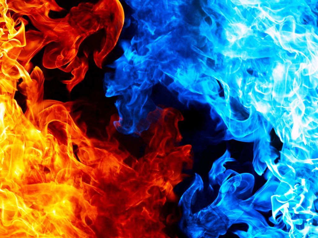 Blue And Red Fire wallpaper