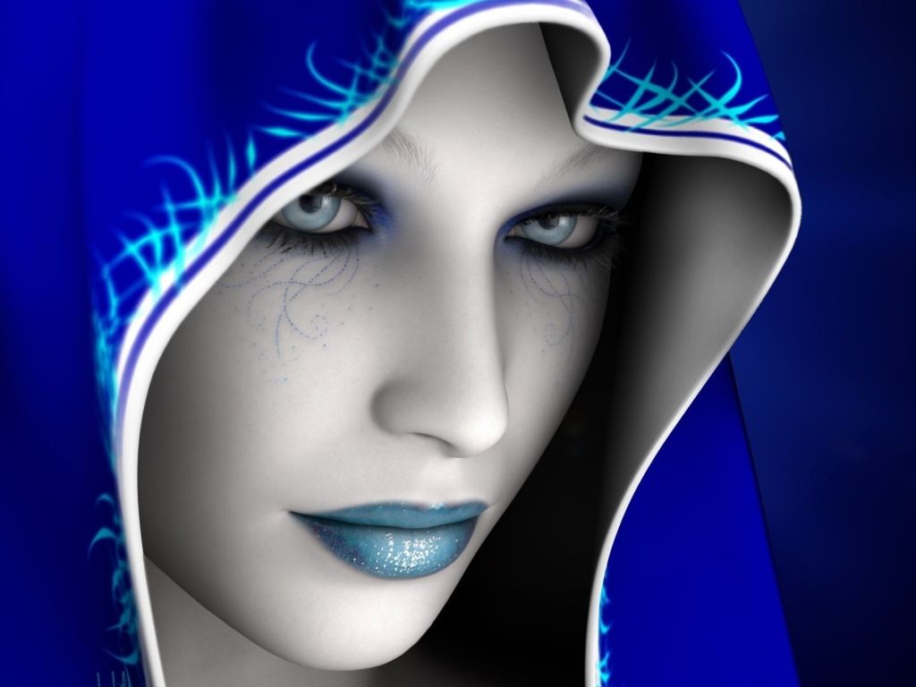 Blue Cloaked Priestess wallpaper