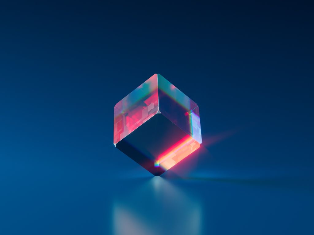 Blue Crystal Cube wallpaper