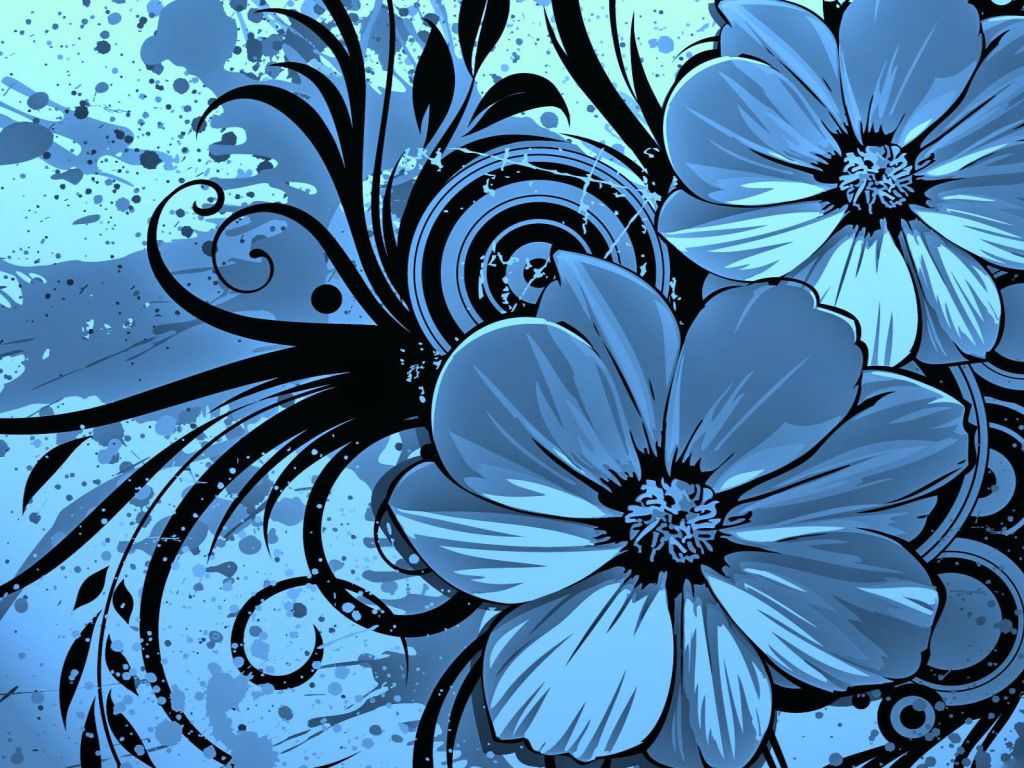 Blue Flowers 2437 wallpaper in 1024x768 resolution