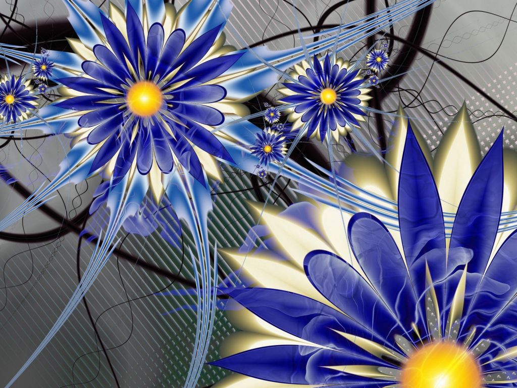 Blue Flowers Fantasy wallpaper