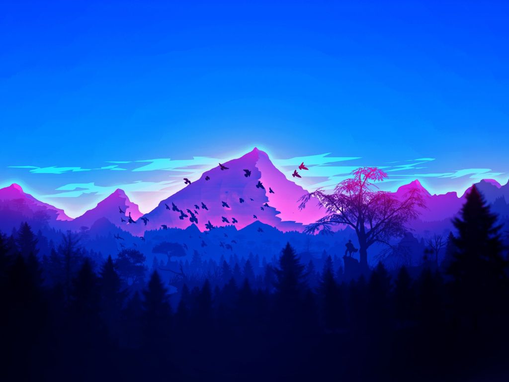 Blue Minimalist Mountain Range wallpaper