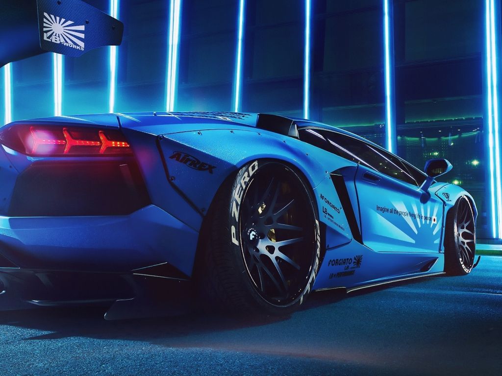 Blue Modified Lamborghini wallpaper