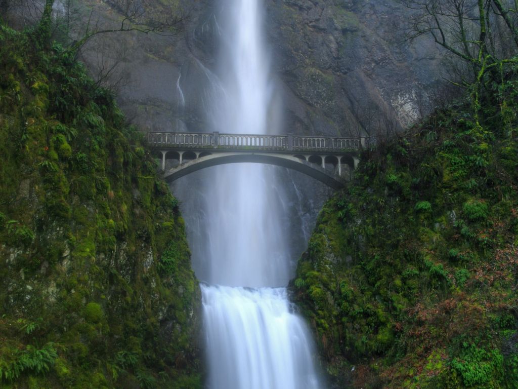 Bridge Over Waterfall 12434 wallpaper