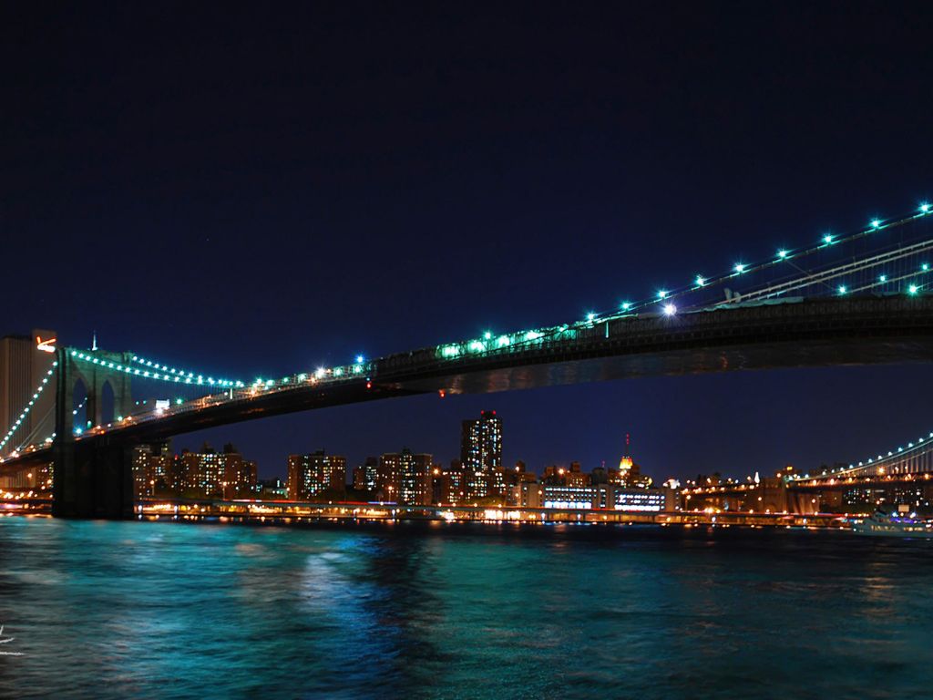Brooklyn Bridge Harvest Moon New York wallpaper