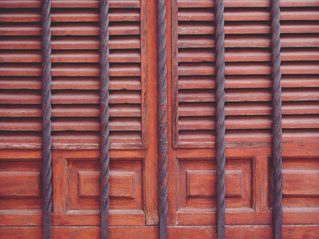 Brown Doors Gray Pink Red Wood wallpaper