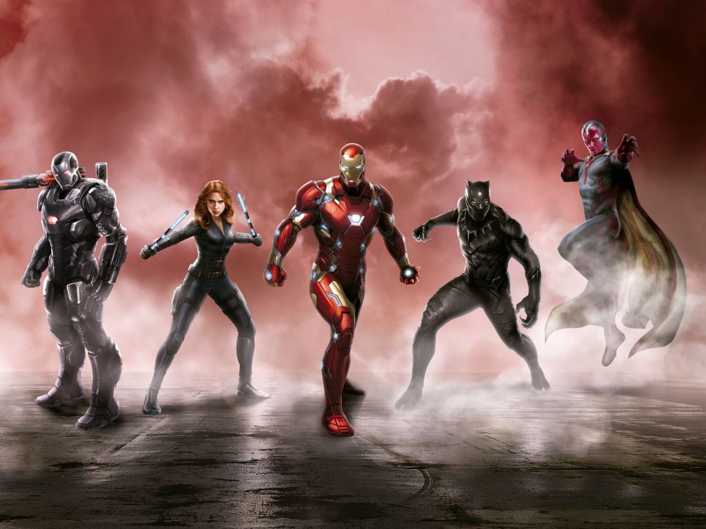 Captain America Civil War Cast 5K wallpaper