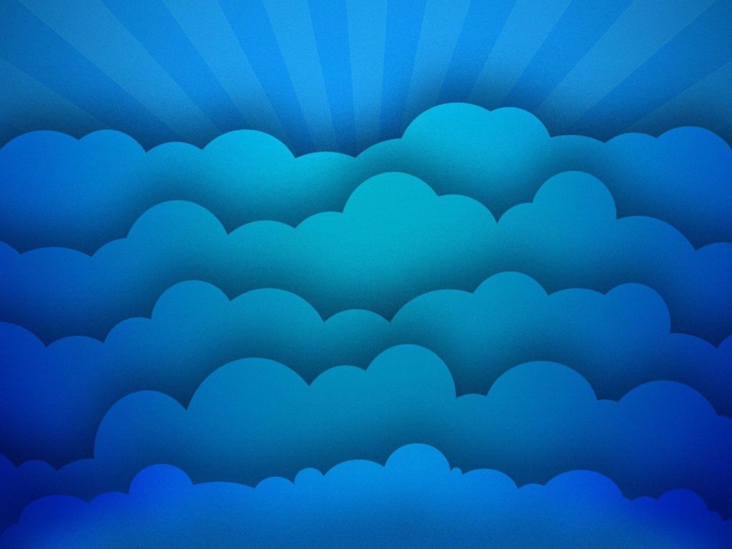 Cartoonish Blue Clouds wallpaper
