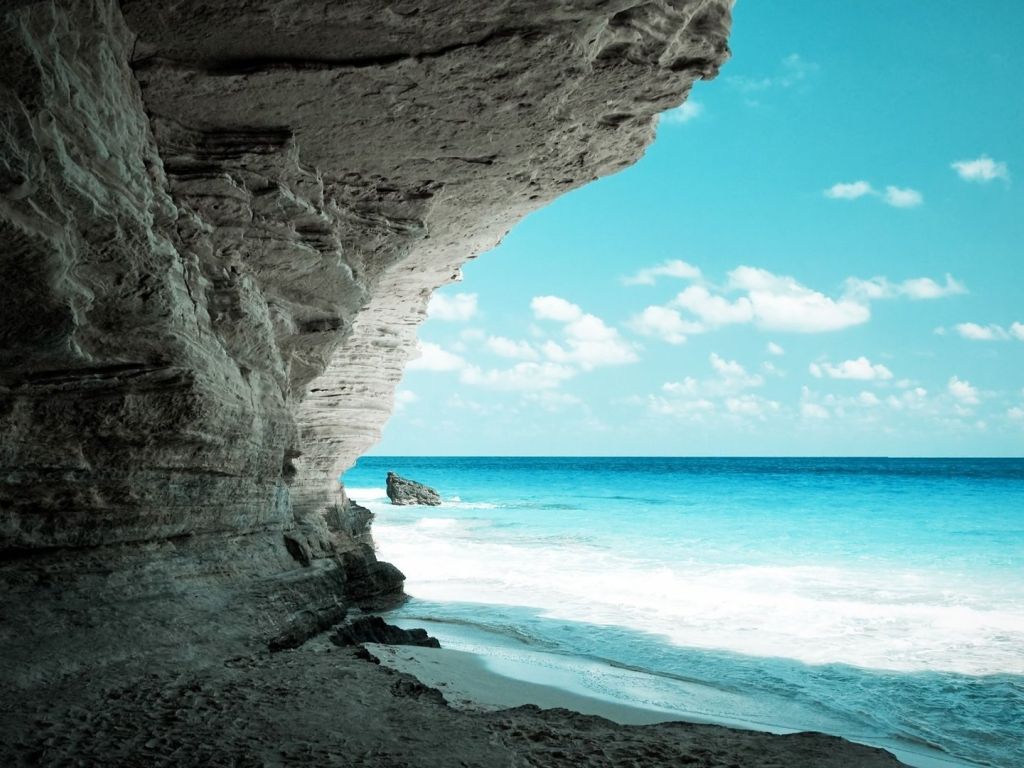 Cave Sea Coast Rock Paradise wallpaper