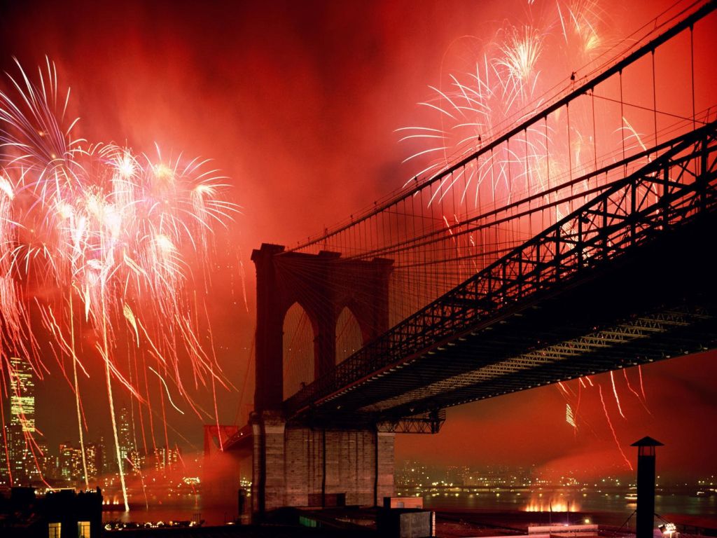 Celebration Brooklyn Bridge New York City wallpaper
