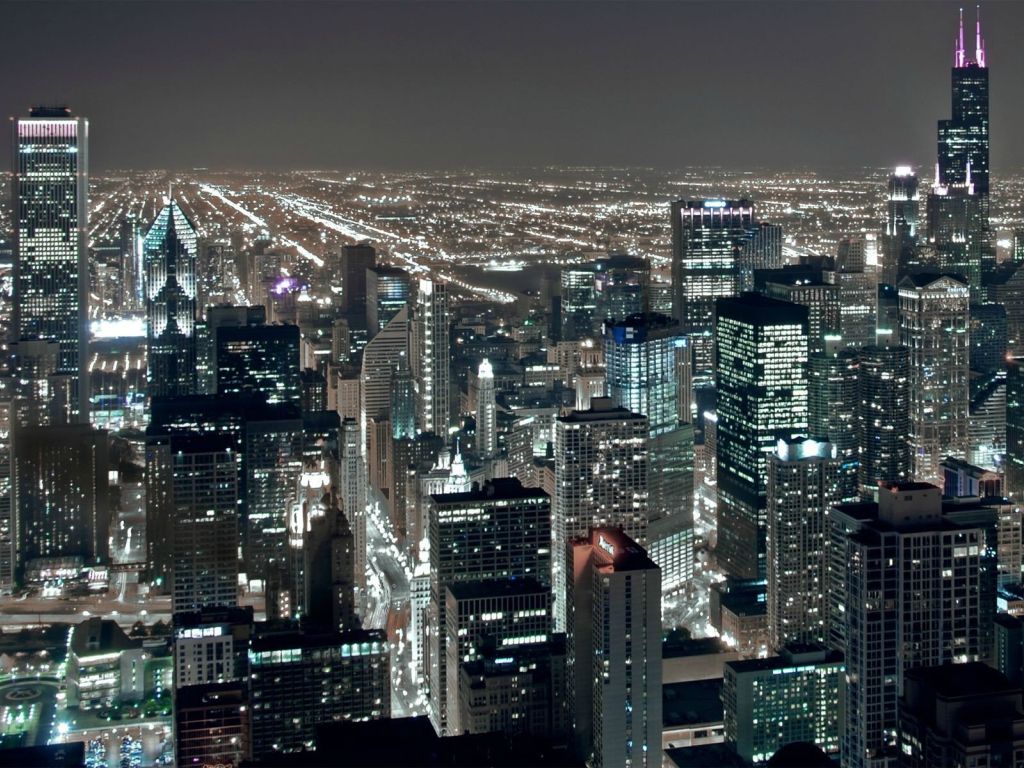 Chicago Night City wallpaper