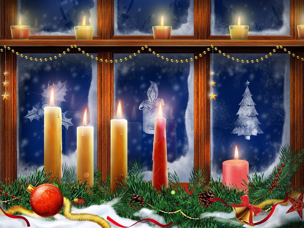 Christmas Lighting Candles wallpaper