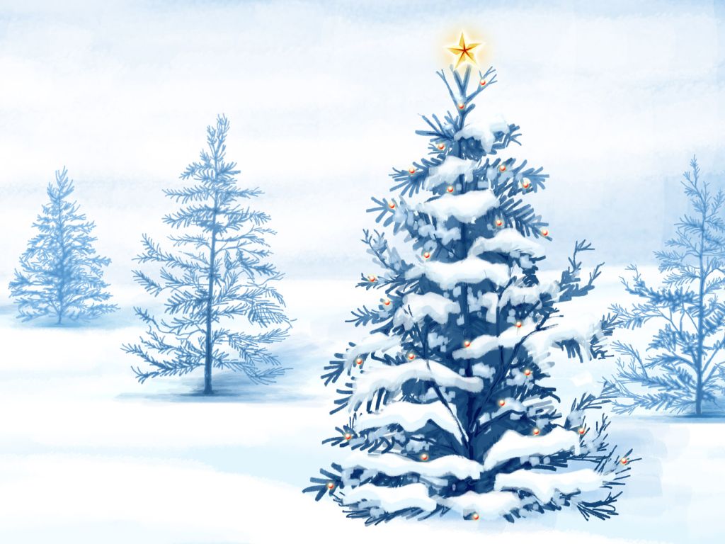 Christmas Snow Trees wallpaper