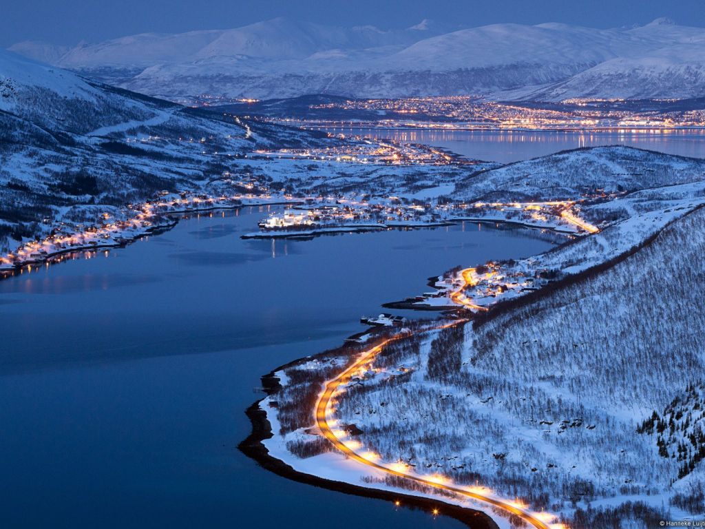 City Lights of Tromsø in Norway wallpaper