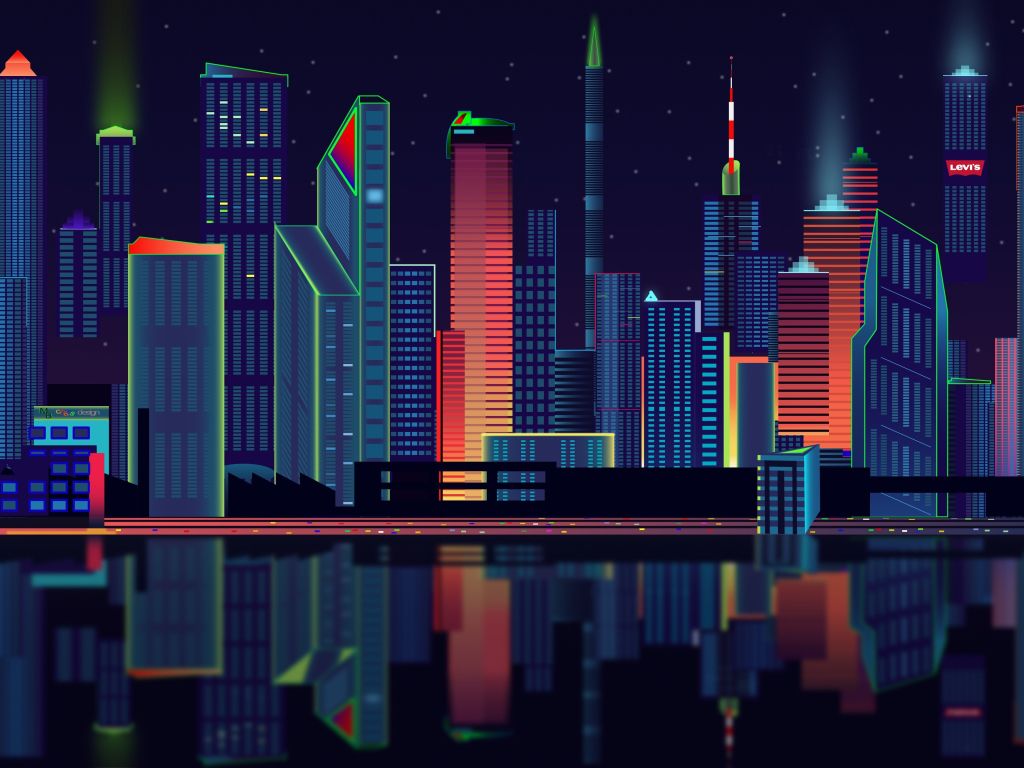 City Vector Panorama wallpaper