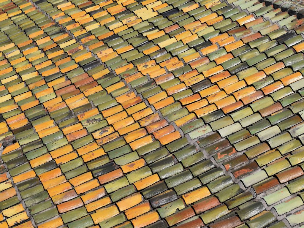 Clay Tiles on a Roof in Quito Ecuador wallpaper