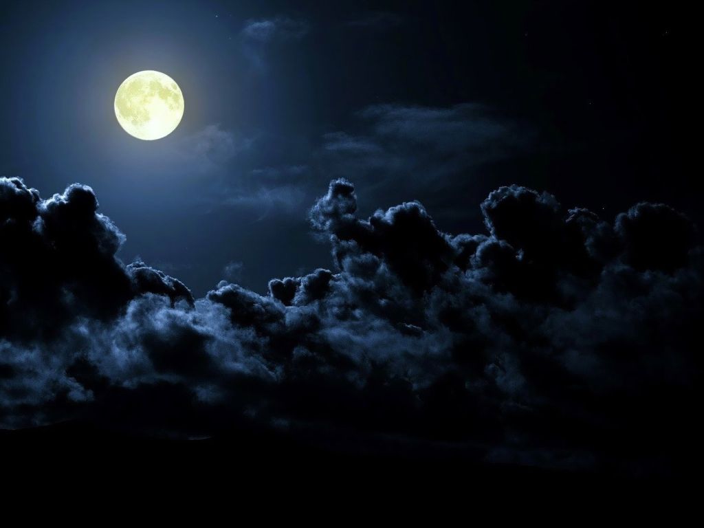 Cloudy Night With Full Moon wallpaper