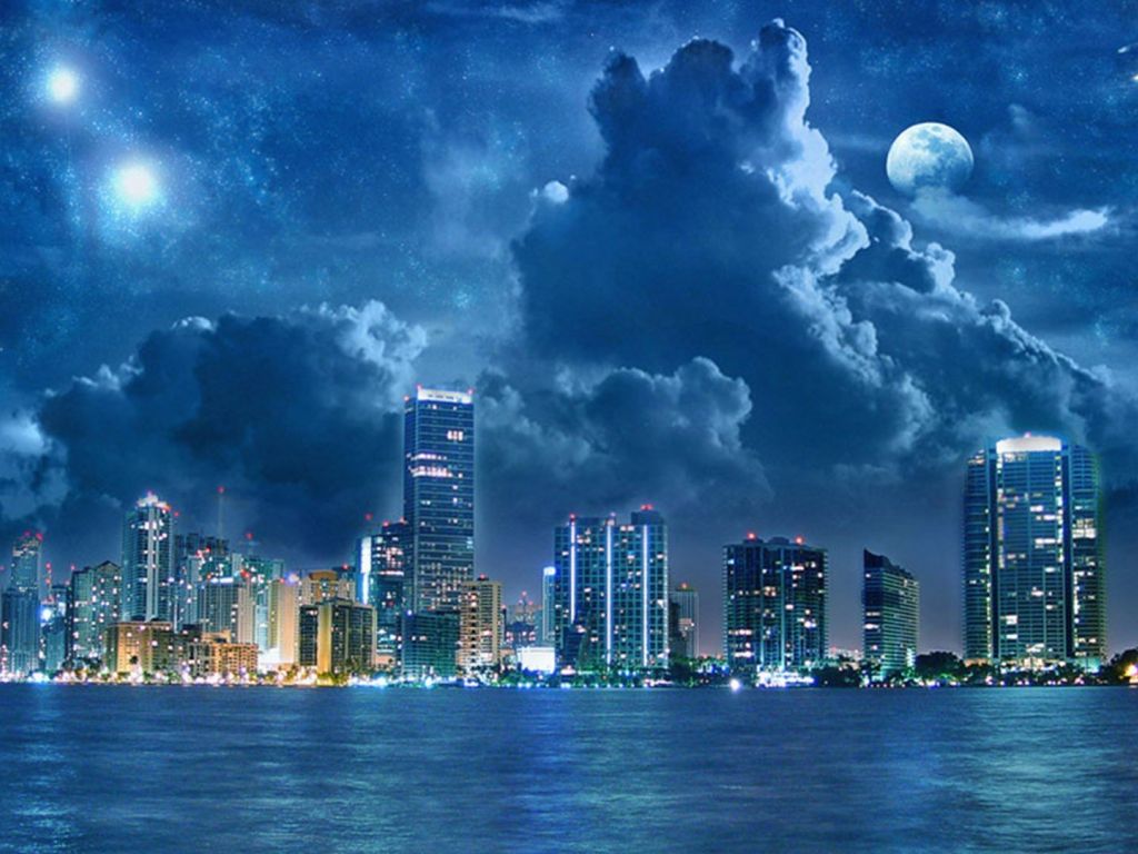 Cloudy Sky Over The City 16169 wallpaper