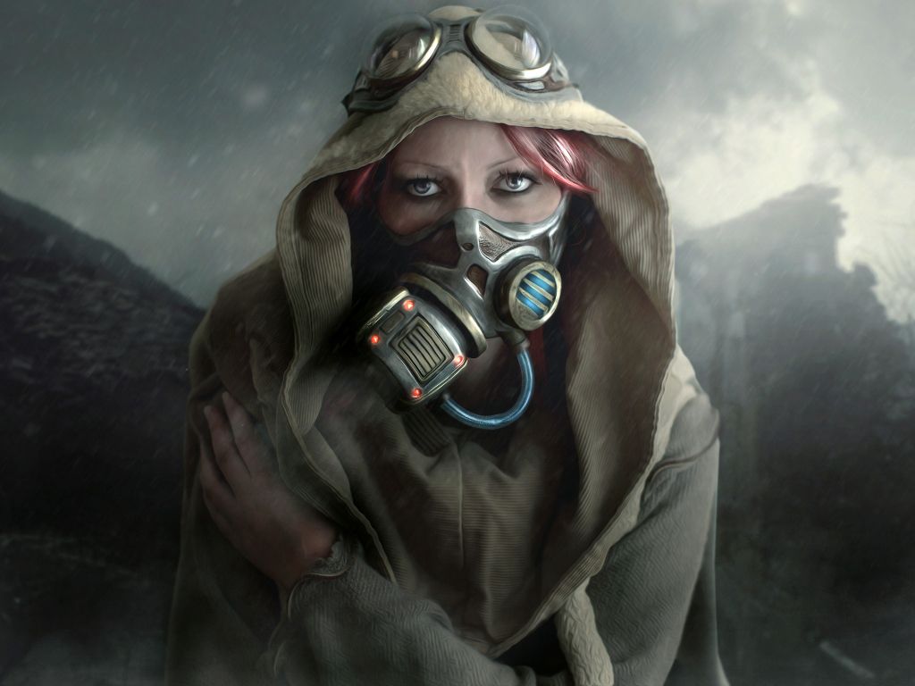 Cold Day Woman Mask wallpaper