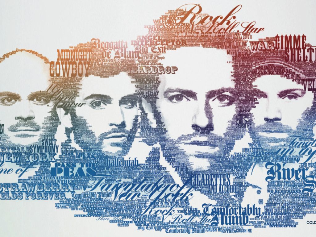 Coldplay Typographic Portrait wallpaper