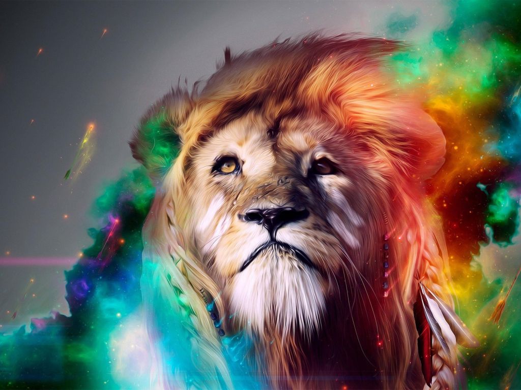 Colorful Lion wallpaper
