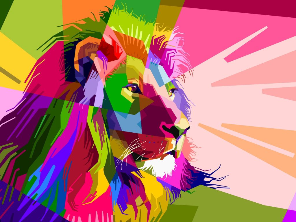 Colorful Lion wallpaper