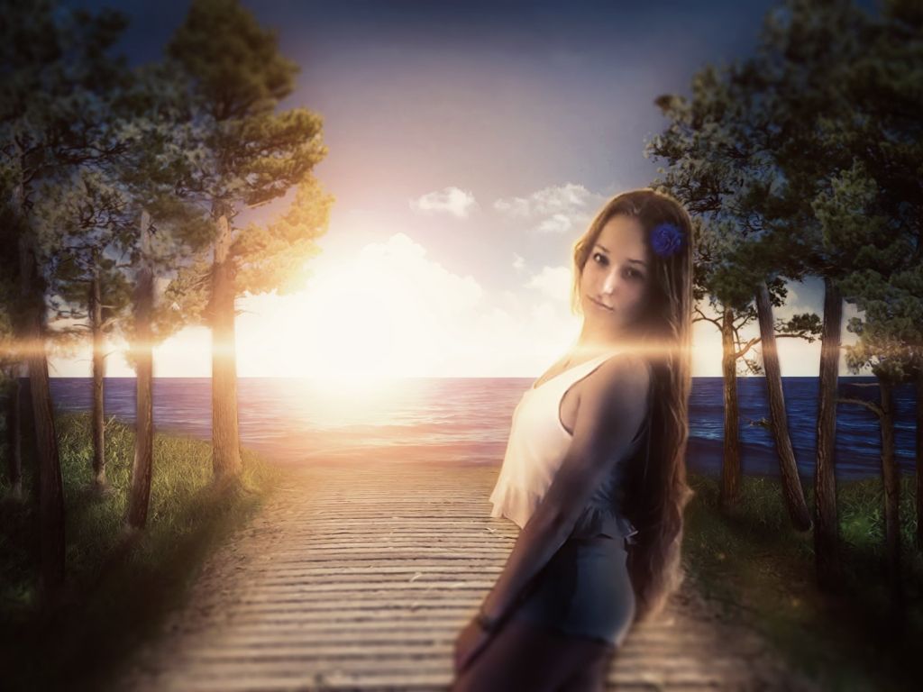Come With Me Landscape Photomanipulation wallpaper