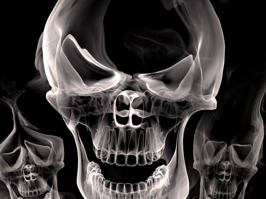 Cool 3D Skull Smoke HD wallpaper