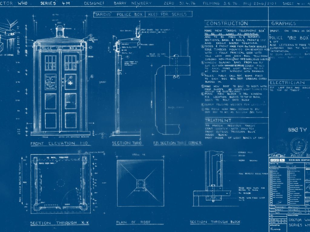 Cool TARDIS Blueprint wallpaper