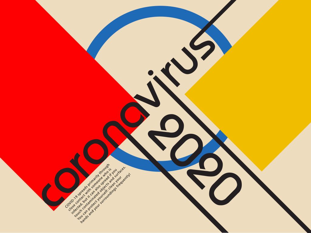 Coronavirus in Bauhaus wallpaper