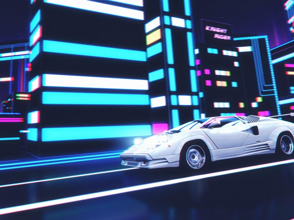 Countach in the Neon City wallpaper