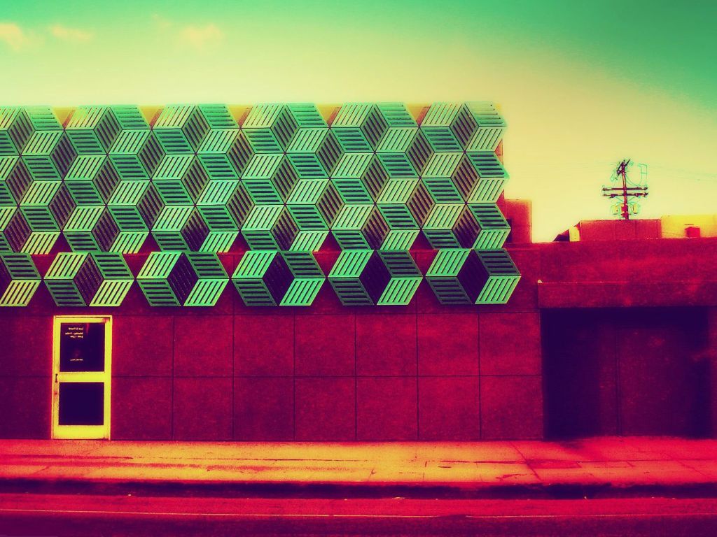 Cube Pattern Graffiti wallpaper