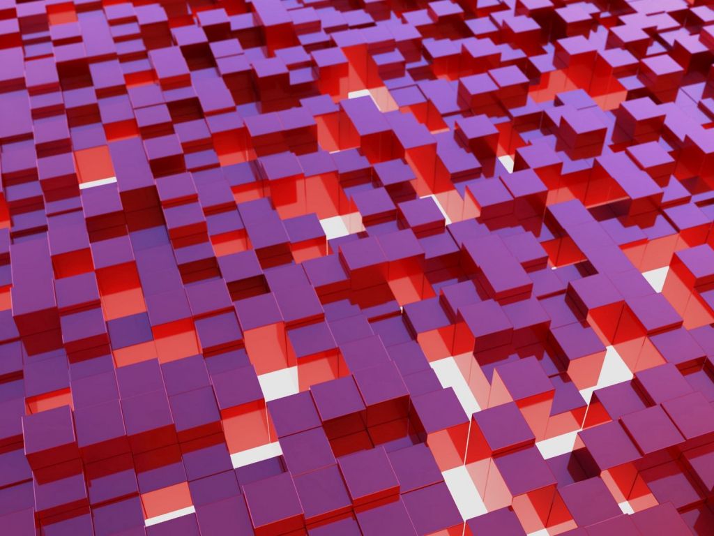 Cubes Structure D Red Dual Wide wallpaper