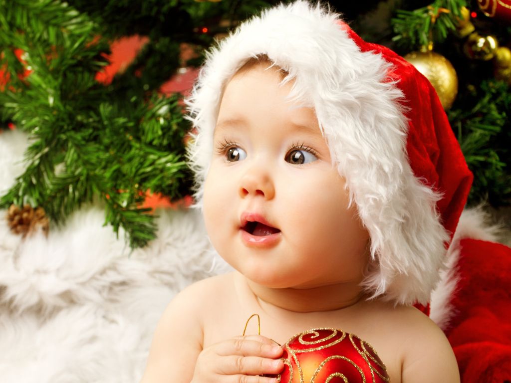 Cute Adorable Baby Santa wallpaper