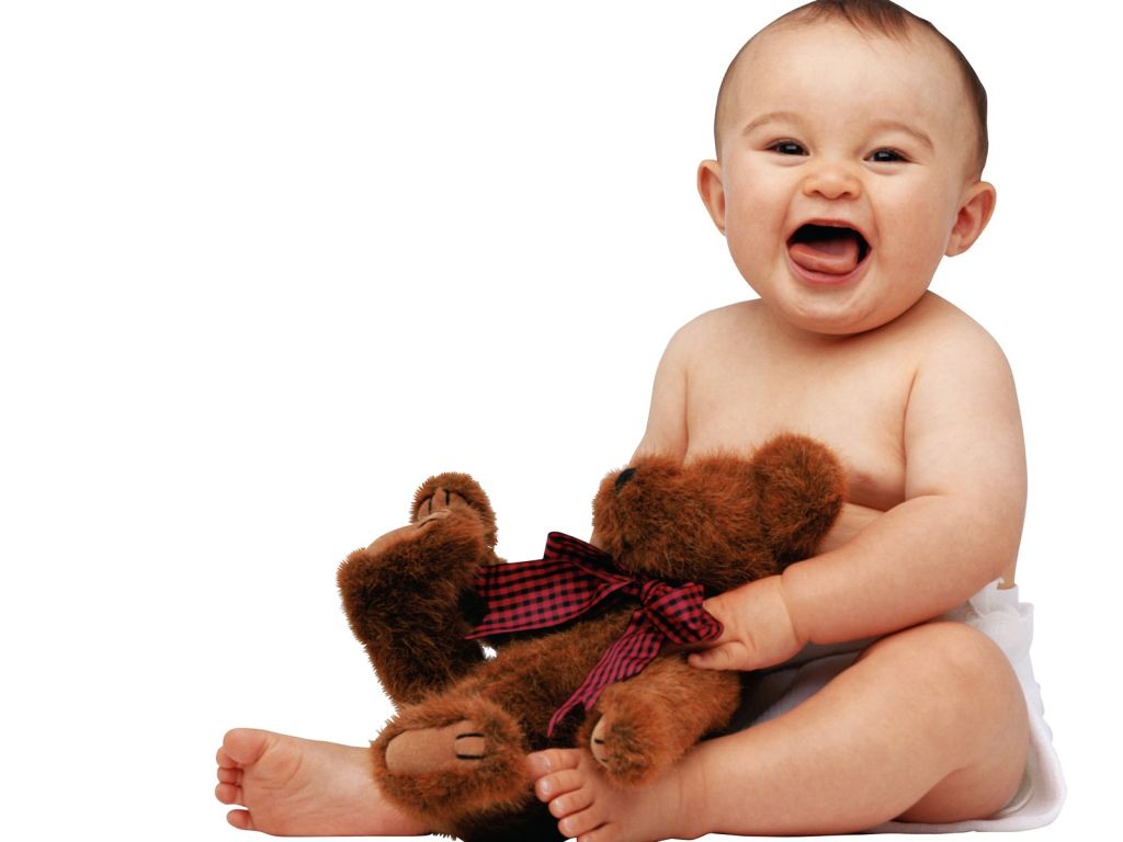 Cute Baby With Teddy wallpaper