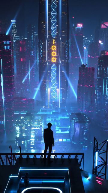 Cyberpunk City wallpaper in 360x640 resolution