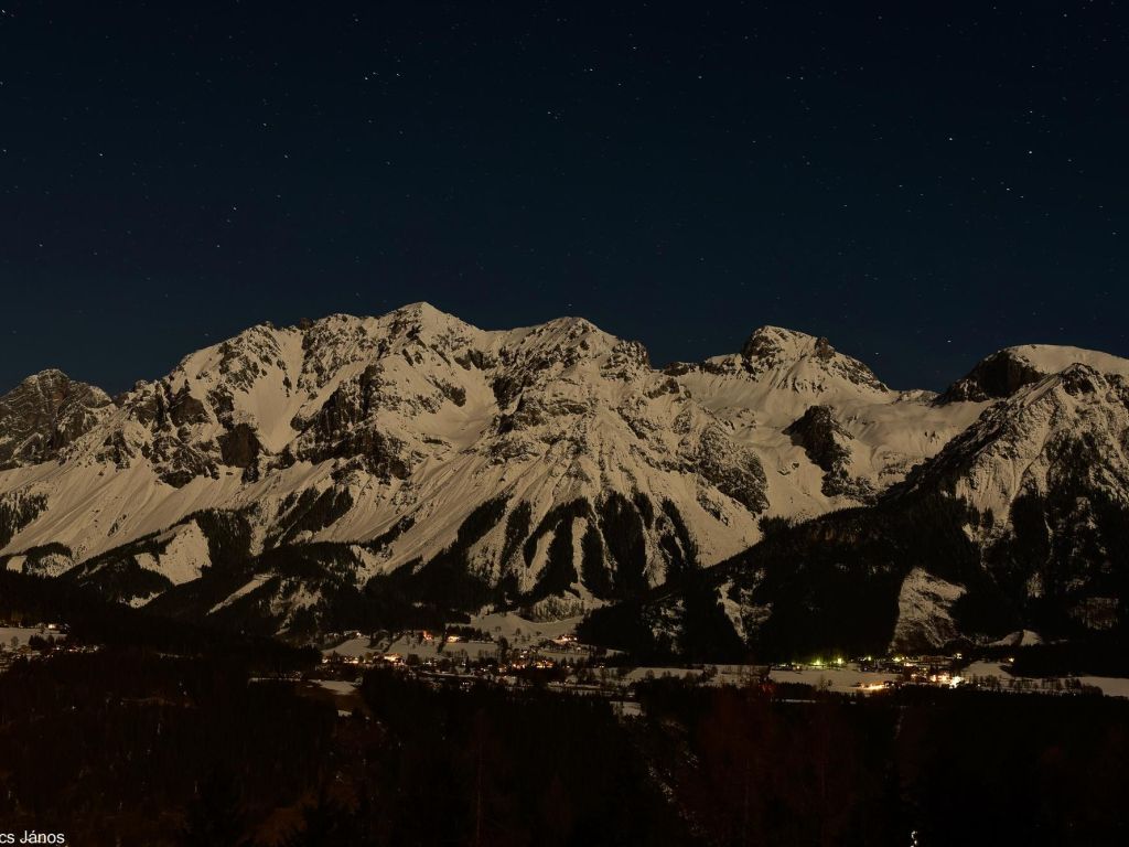 Dachstein at Night by My Father wallpaper