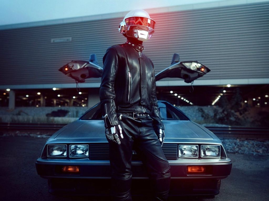 Daft Punk in Front of a DeLorean wallpaper